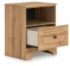 Ashley Furniture PCB1075-91 Aleaport - One Drawer Night Stand - Warm Brown