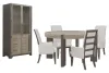 Pulaski Furniture P402230-KIT11 Pulaski Furniture P402230-KIT11 Anderson Park - Round Dining Table With 4 Upholstered Arm Chairs And China Cabinet - Moose Trail / Frontier Brown