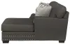 Jackson Furniture Industries 5473/46/76-58 Jackson Furniture Industries 5473/46/76-58 Crawford - 2 Piece Sofa Chaise With RSF Chaise With 6 Included Accent Pillows - Dark Gray