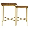 Coaster Fine Furniture 936168 Malka - 2 Piece Round Wood Nesting Table - Dark Brown And Gold