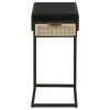 Coaster Fine Furniture 931631 Amherst - 1-Drawer Radio Weave Cane Metal Side Table - Black