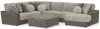 Jackson Furniture Industries 4047/63/59/30/76/28-29 Canyon - 4 Piece Sectional With Cuddler Seat Cushions, Included Accent Pillows And Cocktail Ottoman (Right Side Facing Chaise) - Umber