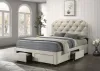 Coaster Fine Furniture 316011Q Marianna - 4-Drawer Upholstered Queen Storage Bed - Cream
