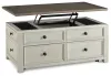Ashley Furniture T637-20 Bolanburg - Lift Top Cocktail Table - White / Brown / Beige