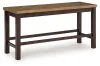 Ashley Furniture PCD651-09 Rylandeen - Double Counter Height Bench - Light Brown / Dark Brown