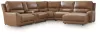 Ashley Furniture PCU62606S6 Ashley Furniture PCU62606S6 DeepWakes - 6-Piece Power Reclining Sectional With RAF Press Back Power Chaise And Storage Console - Caramel