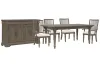 Pulaski Furniture P413240-KIT29 Pulaski Furniture P413240-KIT29 Madison Ridge - Extendable Leg Dining Table With 2 Side Chairs, 2 Arm Chairs And Server - Natural Bark