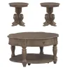 Liberty Furniture 244N-OT-O3PCS Magnolia Manor - 3 Piece Table Set (Round End Table) - Weathered Bisque
