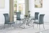 CoasterEssence 109451-S5 Beaufort - 5 Piece Rectangular Dining Set - Chrome And Gray