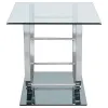 CoasterEssence 704987 Danville - Square U-Shaped Glass Top Side End Table - Chrome