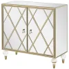 CoasterEssence 951851 Astilbe - 2-Door Mirrored Accent Cabinet - Silver And Champagne