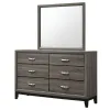 CoasterEveryday 212423M Watson - 6-Drawer Dresser With Mirror - Gray Oak