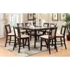 Furniture of America CM3984PT Brent - Counter Height Table With Insert - Dark Cherry / Ivory