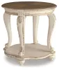 Ashley Furniture T743-6 Realyn - Round End Table - White / Brown