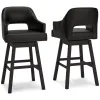 Ashley Furniture D380-930 Ashley Furniture D380-930 Tallenger - Tall UPH Swivel Barstool(Set of 2) - Black / Dark Brown