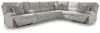 Ashley Furniture 93605S20 Ashley Furniture 93605S20 Acklen Place - 7-Piece Power Sectional Reclining Sofa With Storage Console - Pewter