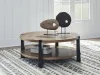 Ashley Furniture T518-8 Ashley Furniture T518-8 Ridgester - Round Cocktail Table - Light Brown / Black