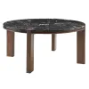 ACME DN06880 Estella - Round Dining Table With Natural Marble Top - Black Top & Walnut