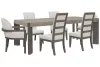 Pulaski Furniture P402240-KIT97 Pulaski Furniture P402240-KIT97 Anderson Park - Leg Dining Table With 4 Upholstered Side Chairs, 2 Host Chairs - Moose Trail / Frontier Brown