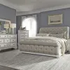 Liberty Furniture 520-BR-KUSLDMC Liberty Furniture 520-BR-KUSLDMC Abbey Park - 4 Piece Bedroom Set (King Upholstered Sleigh Bed, Dresser & Mirror, Chest) - Antique White