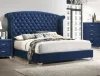 CoasterEveryday 223371Q Melody - Upholstered Queen Wingback Bed - Pacific Blue