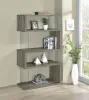 CoasterEssence 802340 Emelle - 4-Shelf Glass Panel Bookshelf - Gray Driftwood