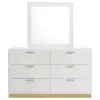 Coaster Fine Furniture 224773M Caraway - 6-Drawer Dresser With Mirror - White