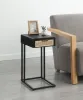 Coaster Fine Furniture 931631 Amherst - 1-Drawer Radio Weave Cane Metal Side Table - Black