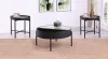 Coaster Fine Furniture 707898-S3 Ozella - 3 Piece Round Coffee And End Table Set - Sandy Black