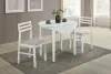 Coaster Fine Furniture 130005WHT Bucknell - 3 Piece Round Drop Leaf Dining Table Set - White