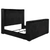 Coaster Fine Furniture 315945KE Centergrove - Upholstered Eastern King Wingback TV Bed - Black
