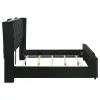 Coaster Fine Furniture 223161KE Lorient - Eastern King LED Upholstered Bed - Black
