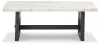Ashley Furniture T779-1 Burkhaus - Rectangular Cocktail Table - White / Dark Brown
