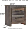 Ashley Furniture B211/31/36/58/56/160/B100-14/92(2) Ashley Furniture B211/31/36/58/56/160/B100-14/92(2) Drystan - 8 Pc. - Dresser, Mirror, King Panel Bed with 2 Side Drawers, 2 Nightstands - Brown / Beige