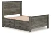 Ashley Furniture B4480/21/26/87/84/50/B100-12/92(2) Ashley Furniture B4480/21/26/87/84/50/B100-12/92(2) Frandern - 8 Pc. - Dresser, Mirror, Full Panel Bed With Storage, 2 Nightstands - Black / Gray