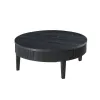 New Classic T3881-10 Tate - Round One Drawer Coffee Table - Black