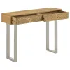 CoasterEveryday 953512 Draco - 2-Drawer Console Table Hand Carved Details - Natural