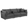 Coaster Fine Furniture 551681-SETB Sasha - 3 Piece Upholstered Sofa - Barely Black