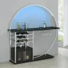 Coaster Fine Furniture 182799 Risley - 2-Door Circular LED Home Bar Cabinet - Dark Charcoal