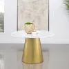 Coaster Fine Furniture 107600 Ambrose - Round Marble Top Dining Table - Brushed Gold