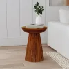 Coaster Fine Furniture 931155 Aureo - Round Solid Wood Accent Side Table - Wild Honey