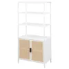 Coaster Fine Furniture 961652 Amherst - 3-Shelf Radio Weave Cane Metal Accent Cabinet - White