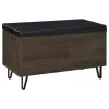 Coaster Fine Furniture 915153 Brixton - 2-Door Padded Entryway Shoe Storage Bench - Smoked Oak
