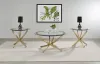 Coaster Fine Furniture 707888-S3 Brooke - 3 Piece Round Coffee And End Table Set - Rose Brass