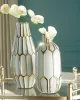 Ashley Furniture A2000135 Mohsen - Vase Set (Set of 2) - Gold Finish / White