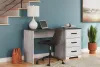 Ashley Furniture H4121-34 Shawburn - Home Office Desk - White / Dark Charcoal Gray