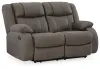 Ashley Furniture 68804/88/86/25 First Base - 3 Pc. - Reclining Sofa, Reclining Loveseat, Rocker Recliner - Gunmetal