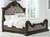 Ashley Furniture B947/31/36/57/54/97 Ashley Furniture B947/31/36/57/54/97 Maylee - 5 Pc. - Dresser, Mirror, Queen Upholstered Bed - Dark Brown