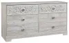 Ashley Furniture EB1811-131 Paxberry - Six Drawer Dresser - Vinyl-Wrapped - Whitewash