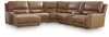 Ashley Furniture PCU62606S19 Ashley Furniture PCU62606S19 DeepWakes - 6-Piece Power Reclining Sectional With LAF Press Back Power Chaise And Storage Console - Caramel